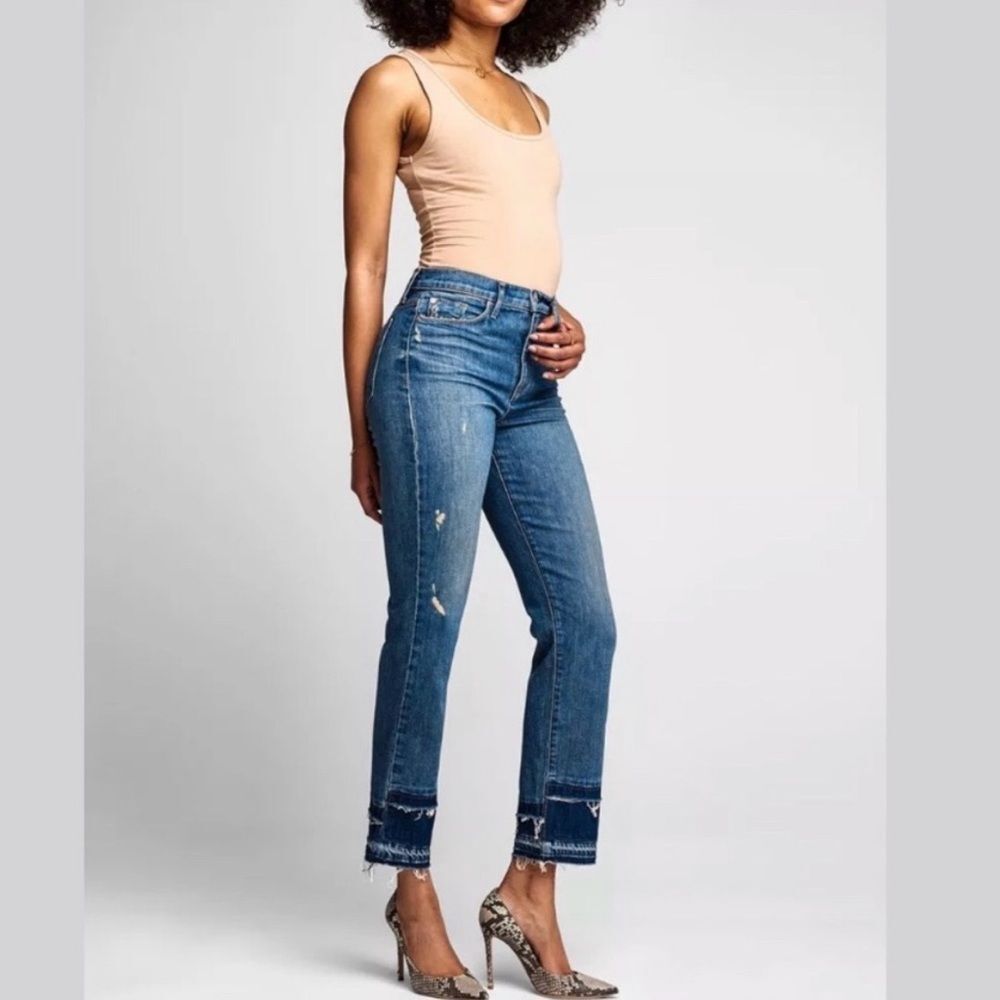 Hudson Zoeey High Rise Straight Leg Crop Double Step Hem Jeans Women’s size 25